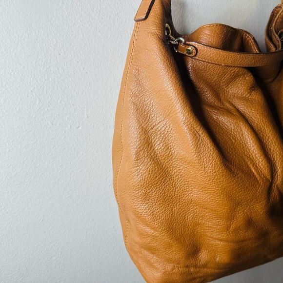 MICHAEL KORS Women's Jetset Brown Leather Gold Chain Handle Shoulder Bag - Picture 4 of 13